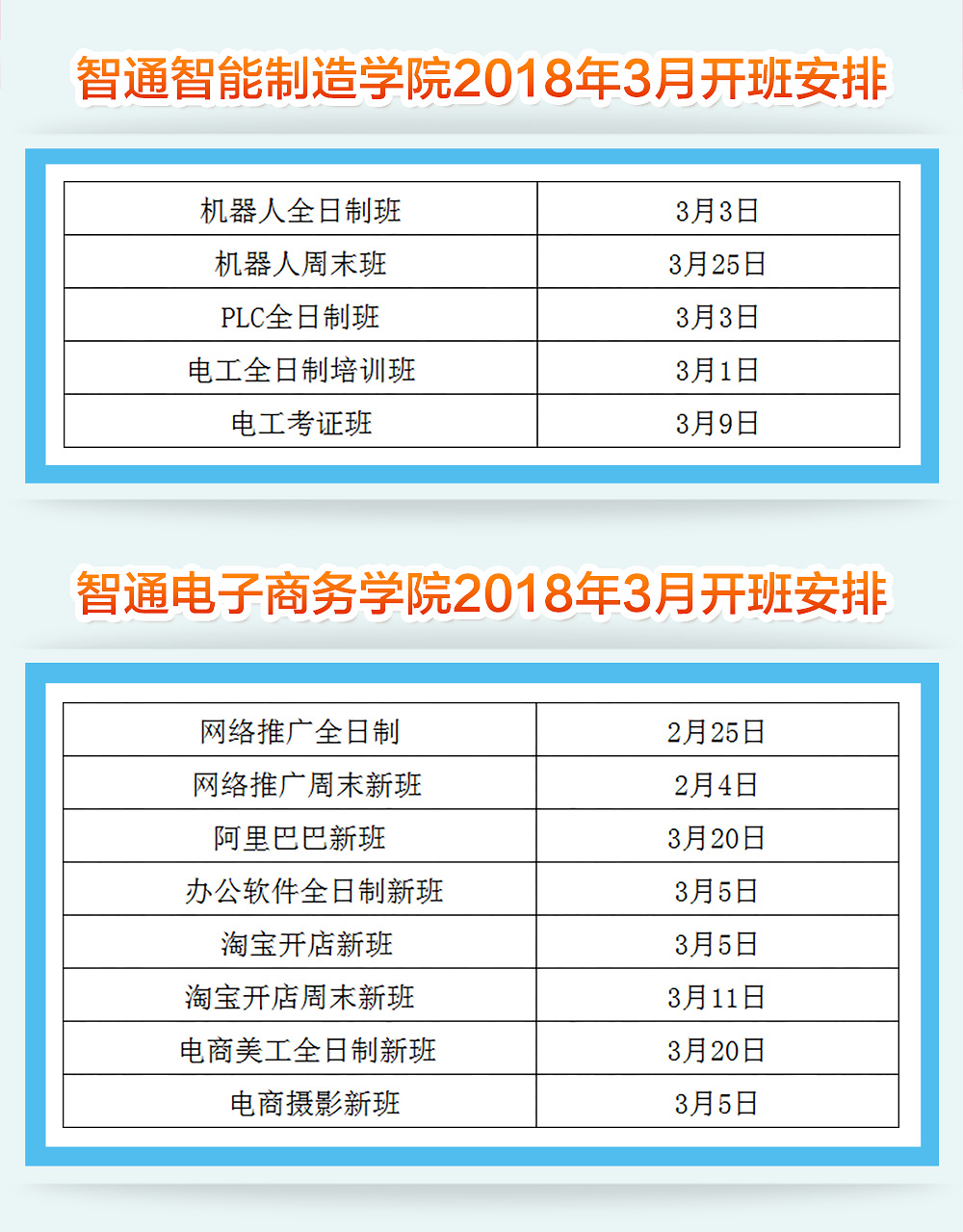 2018年3月份智通培训开班计划02