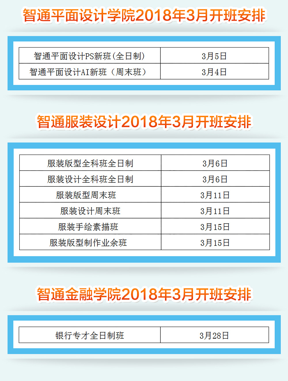 2018年3月份智通培训开班计划03