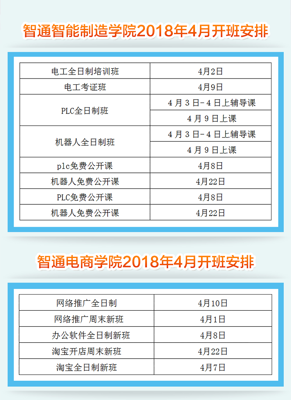 2018年4月广东智通职业培训学院开班通知02