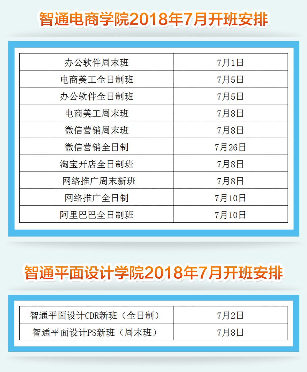 智通培训18年7月开班通知02